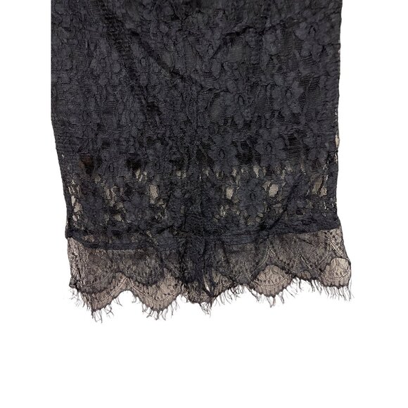 Gibson & Latimer Women's Skirt Black Lace Yellow Neon Zipper Trim Layer Size 8 - Picture 3 of 11